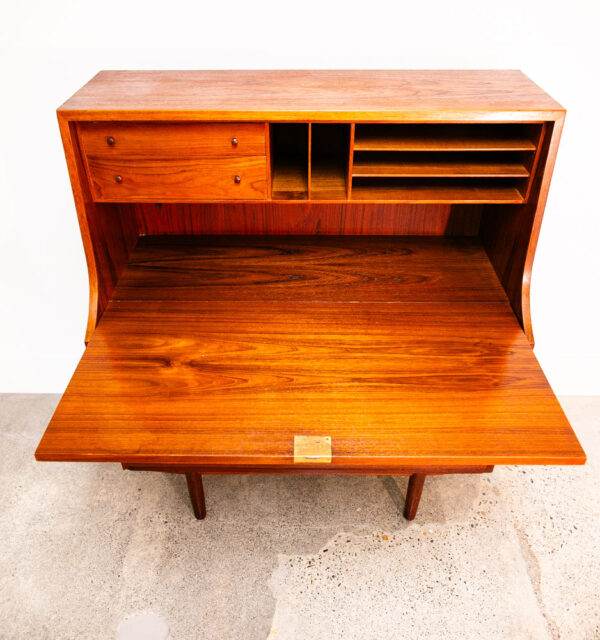 Mid Century Danish Modern Secretary Desk Chest Teak Borge Mogensen Søborg Drop M - Image 7
