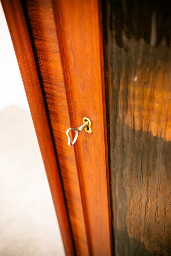Mid Century Danish Modern Corner Cabinet Teak Wood Bar Denmark Glass Display Mcm - Image 12