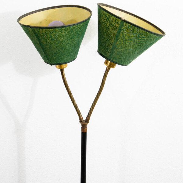 Mid Century Danish Modern Extending Floor Lamp Two Light Lamp Heads Shades Mcm - Image 3