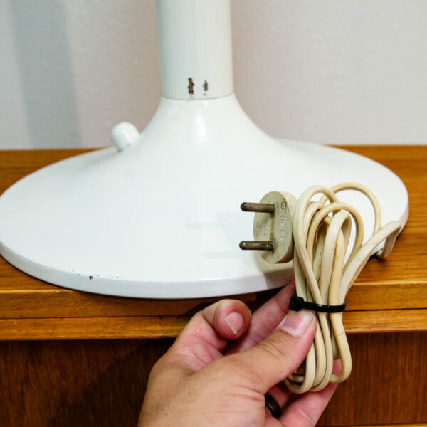 Mid Century Modern Table Lamp White Dome Mushroom Desk Light Mcm Danish Design - Image 5