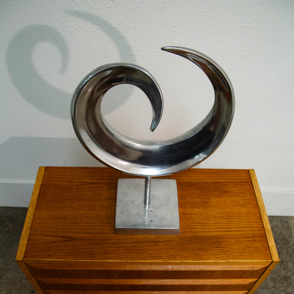 Mid Century Modern Sculpture Kinetic Abstracted Art Aluminum Metal Sculpture Mcm - Image 5