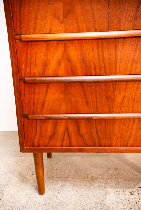 Mid Century Danish Modern Dresser Highboy 6 Drawer Teak Denmark Locking Vintage - Image 8