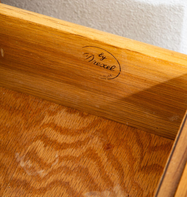 Mid Century Modern Dresser Credenza 6 Drawer Drexel Cascade Vintage Walnut Gold - Image 6