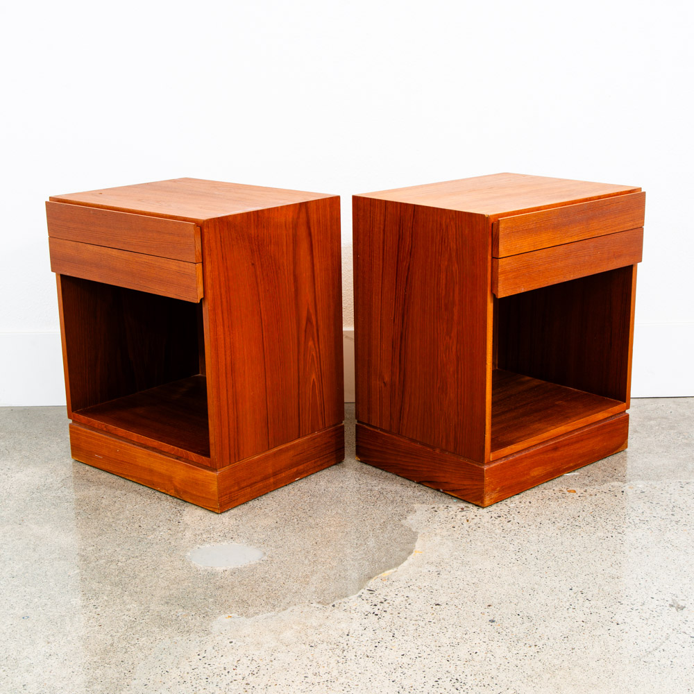 Mid Century Danish Modern Nightstands End Side Tables Teak Arne Wahl Iversen Mcm - Image 8