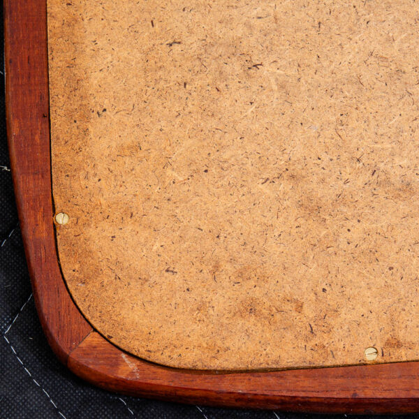 Mid Century Danish Modern Rounded Mirror Wall Hanging Solid Teak Abstract Mcm - Image 5