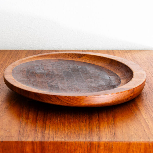 Mid Century Danish Modern Cutting Board Dansk Teak Round IHQ Jens Quistgaard M