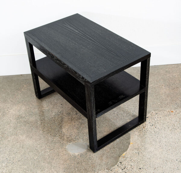 Mid Century Modern Side Tables Ebonized Oak Black Set 2 End Vintage Rectangular - Image 7