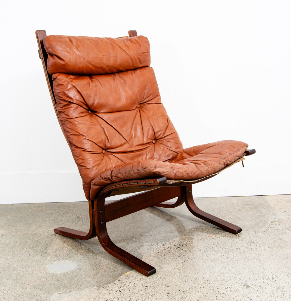 Mid Century Danish Modern Lounge Chair Set Siesta Red Leather Westnofa Pair Mcm - Image 5