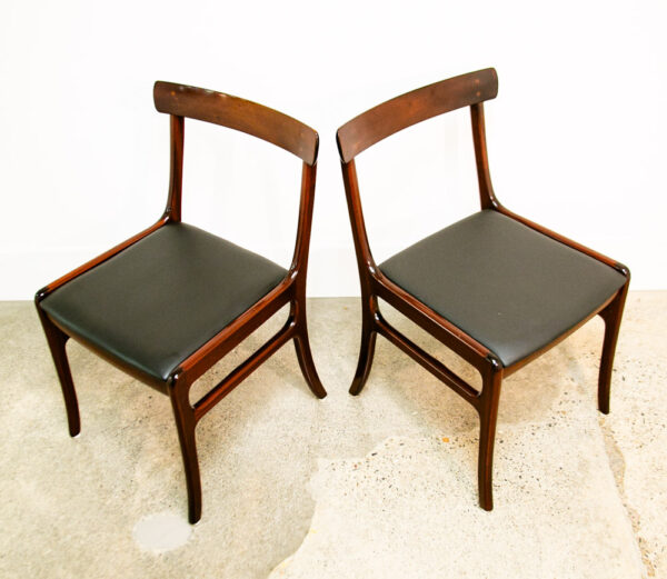 Mid Century Danish Modern Dining Chair Set 6 Ole Wanscher Mahogany Rungstedlun - Image 5