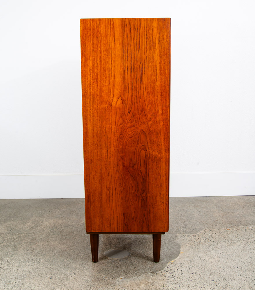 Mid Century Danish Modern Hutch Cabinet Solid Teak Doors Denmark Compact Vintage - Image 3