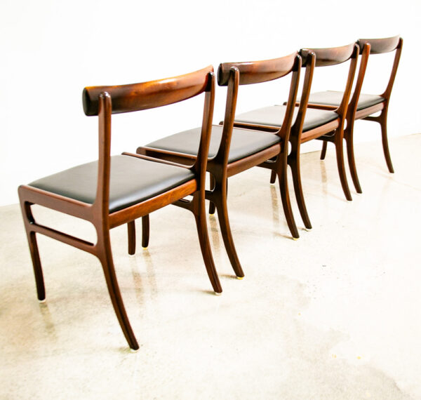 Mid Century Danish Modern Dining Chair Set 6 Ole Wanscher Mahogany Rungstedlun - Image 3