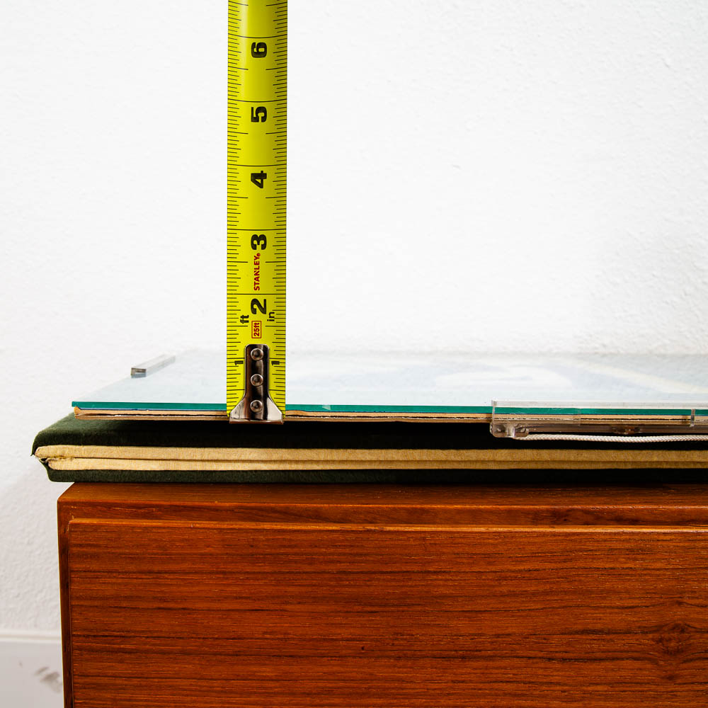 Mid Century Modern Framed Escher Style Negative Space Art Print Blue White 1978 - Image 11