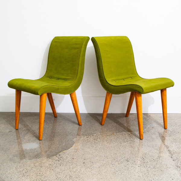 Mid Century Modern Dining Chairs Slipper Conant Ball Leslie Diamond Solid Birch - Image 5