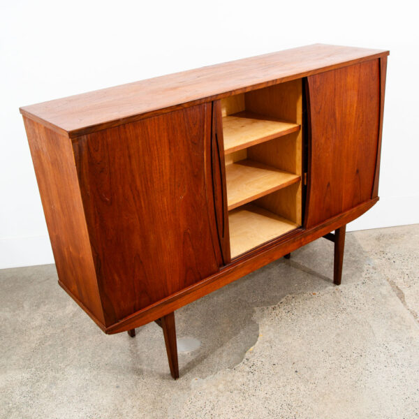 Mid Century Danish Modern Credenza Sideboard Denmark Bar Drawers Denmark Teak VG - Image 6