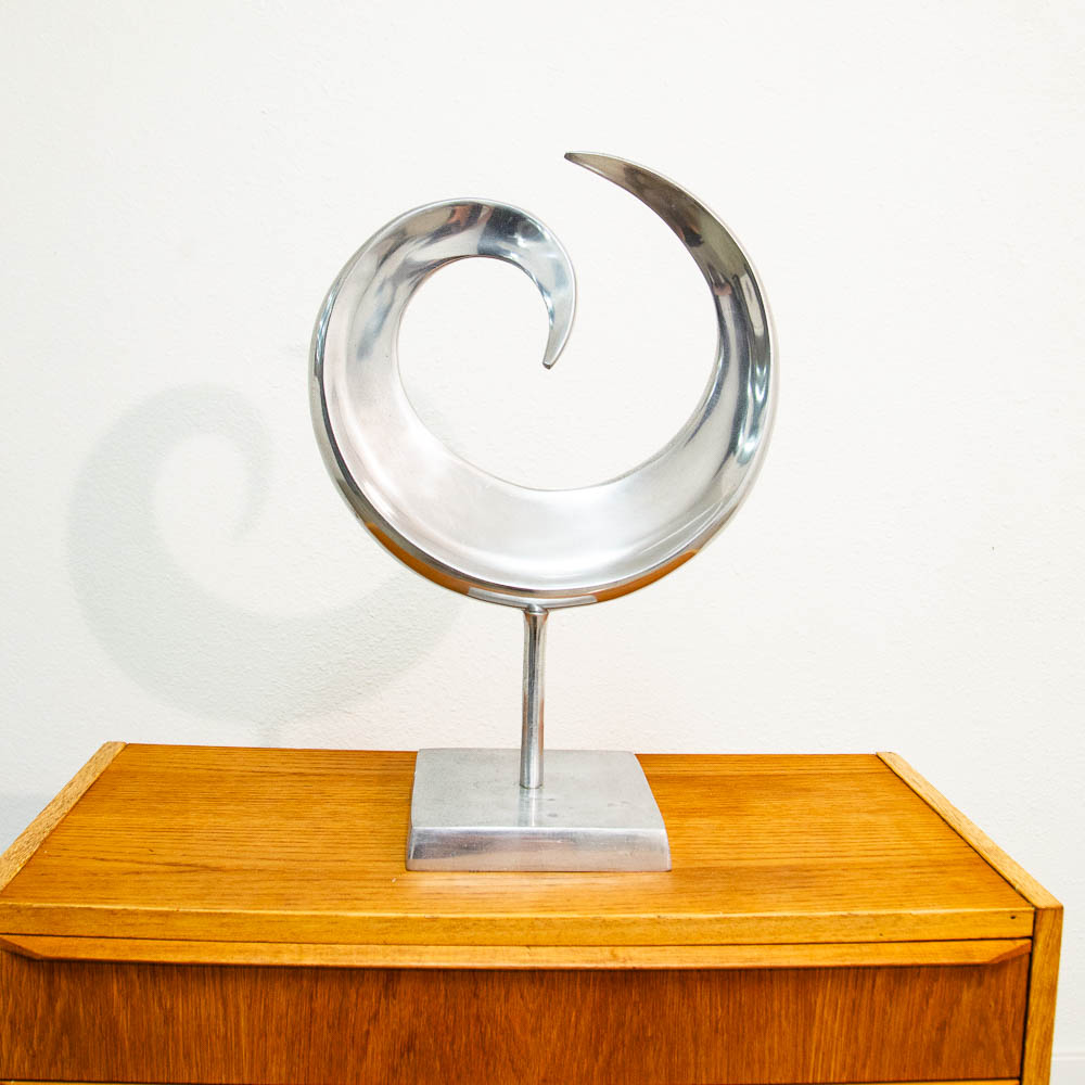 Mid Century Modern Sculpture Kinetic Abstracted Art Aluminum Metal Sculpture Mcm - Image 2