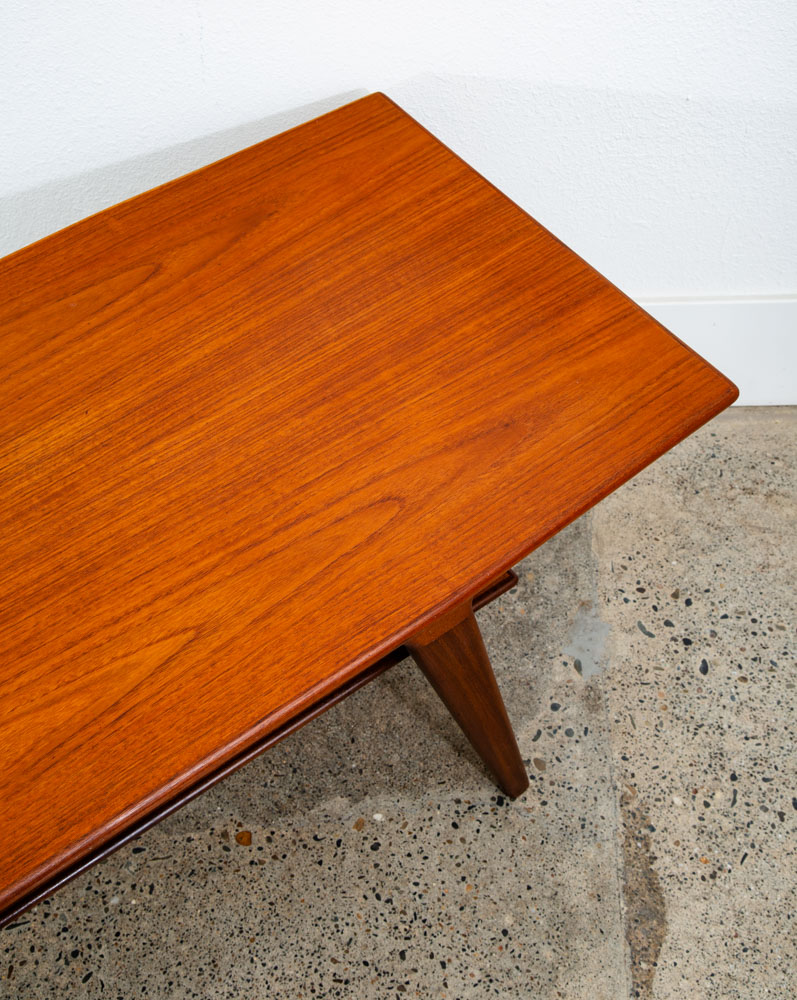 Mid Century Danish Modern Coffee Table Solid Teak Drawer Johannes Andersen Uldum - Image 9