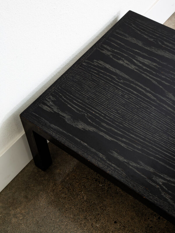 Mid Century Modern Coffee Table Ebonized Oak Black Vintage Rectangular Mcm Mint - Image 4