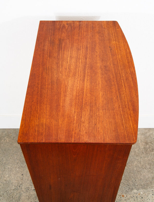 Mid Century Danish Modern Highboy Dresser 6 Drawer Teak Handles Denmark Locking - Image 5
