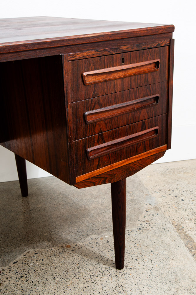Mid Century Danish Modern Desk Office Executive Rosewood J Svenstrup Bar Denmark - Image 7