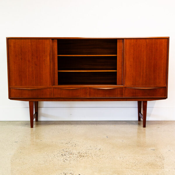Mid Century Danish Modern Credenza Highboard Teak Wood Drawers E.W Bach Denmark - Image 7