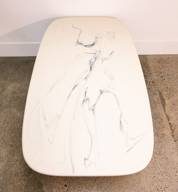 Mid Century Modern Coffee Table White Stone Marble Mcm Italy 2 Piece Vintage NM - Image 7