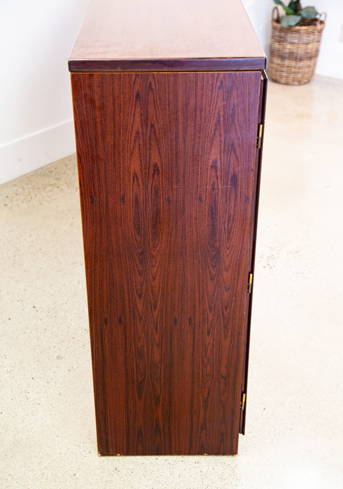 Mid Century Danish Modern Credenza Hutch Cabinet Glass Display Rosewood Modular - Image 4