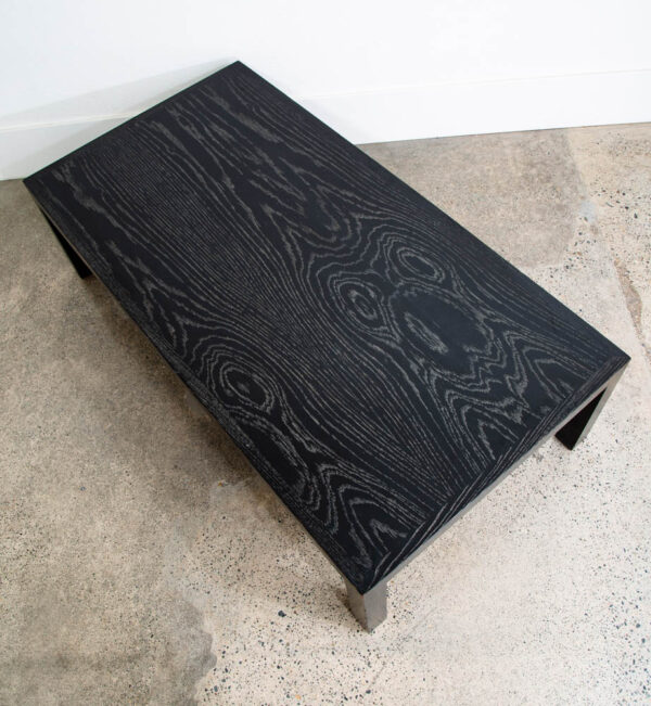 Mid Century Modern Coffee Table Ebonized Oak Black Vintage Rectangular Mcm Mint - Image 2