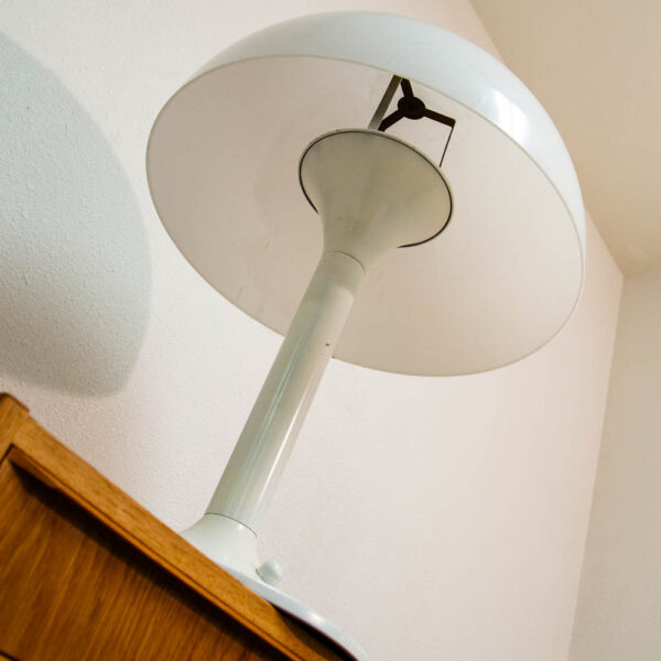 Mid Century Modern Table Lamp White Dome Mushroom Desk Light Mcm Danish Design - Image 6