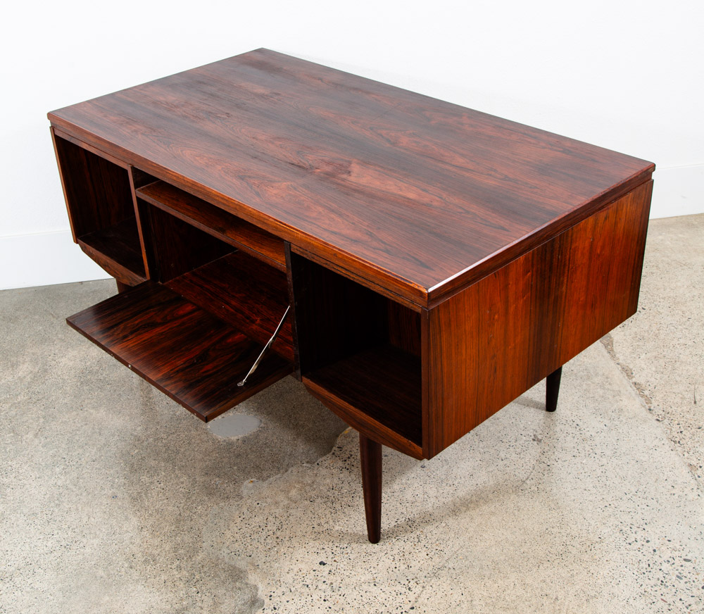 Mid Century Danish Modern Desk Office Executive Rosewood J Svenstrup Bar Denmark - Image 11