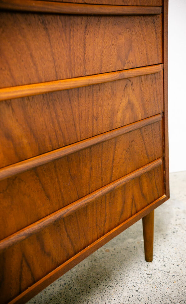 Mid Century Danish Modern Dresser Highboy 6 Drawer Teak Denmark Locking Vintage - Image 11