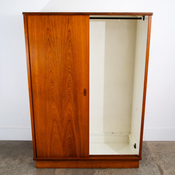 Mid Century Danish Closet Cabinet Armoire Teak Credenza Wardrobe Dyrlund Doors - Image 9