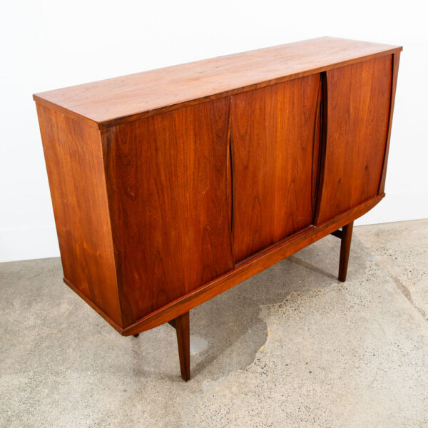 Mid Century Danish Modern Credenza Sideboard Denmark Bar Drawers Denmark Teak VG - Image 2