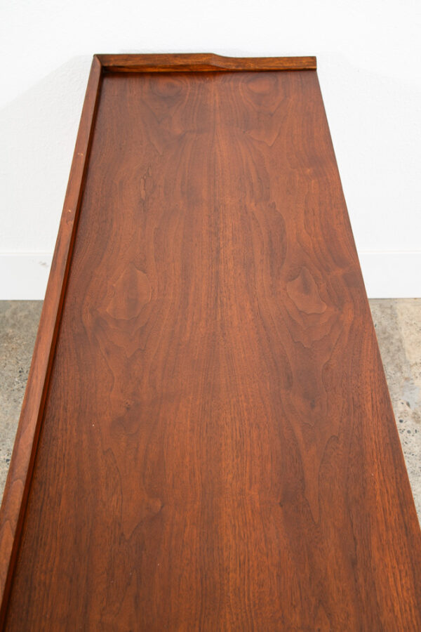 Mid Century Modern Credenza Dresser 10 Drawer Stanley Walnut Mcm Brass Handles - Image 8