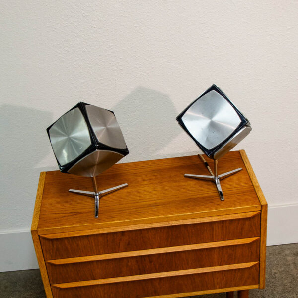 Mid Century Modern Speakers Grundig Hifi Audiorama Space Age Germany Pair Cube - Image 8