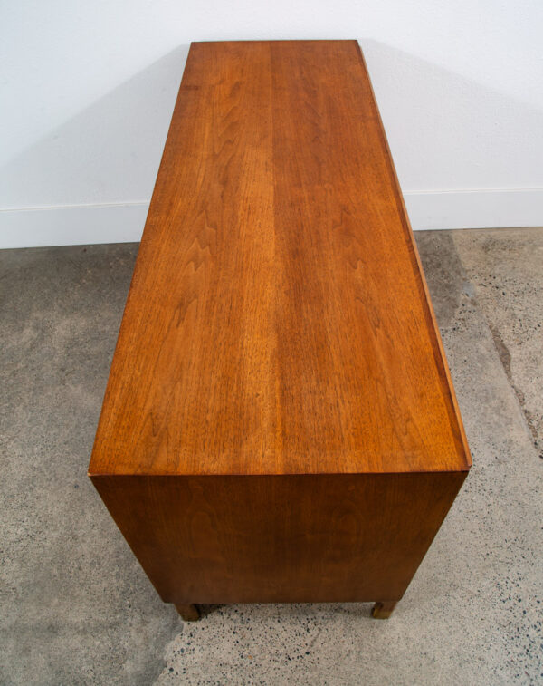 Mid Century Modern Dresser Credenza 6 Drawer Drexel Cascade Vintage Walnut Gold - Image 10