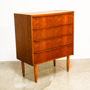 Mid Century Danish Modern Chest of Drawers Dresser Teak Vintage Locking 4 Mcm