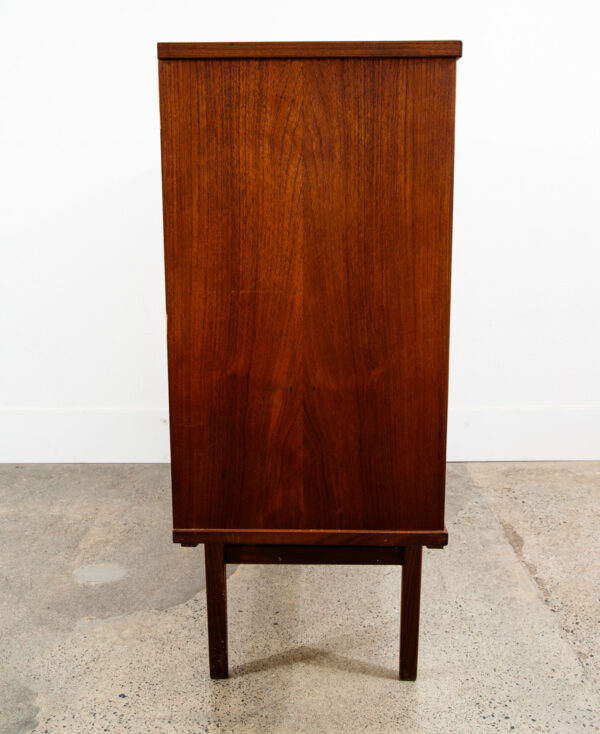 Mid Century Danish Modern Credenza Sideboard Denmark Bar Drawers Denmark Teak VG - Image 4