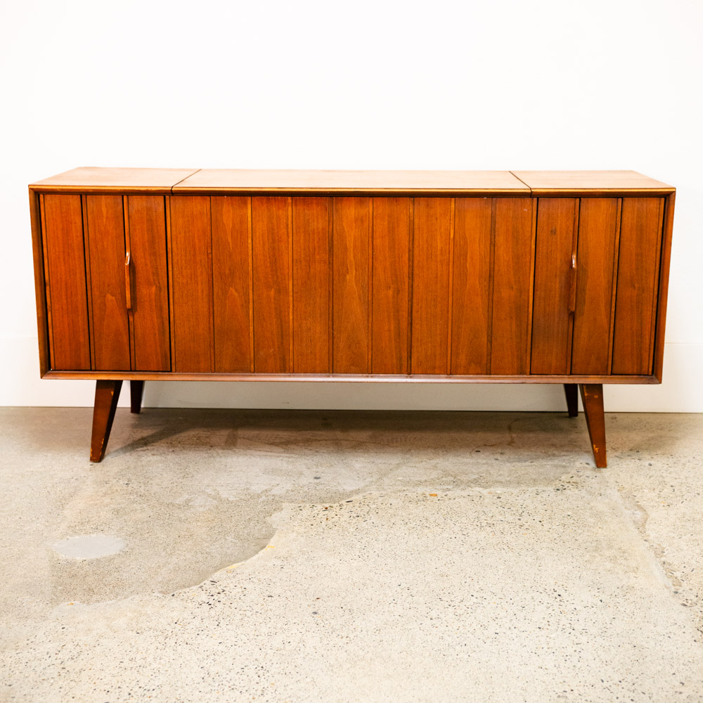 Mid Century Modern Credenza Stereo Console Record Player Zenith Hifi Radio Wood - Image 2