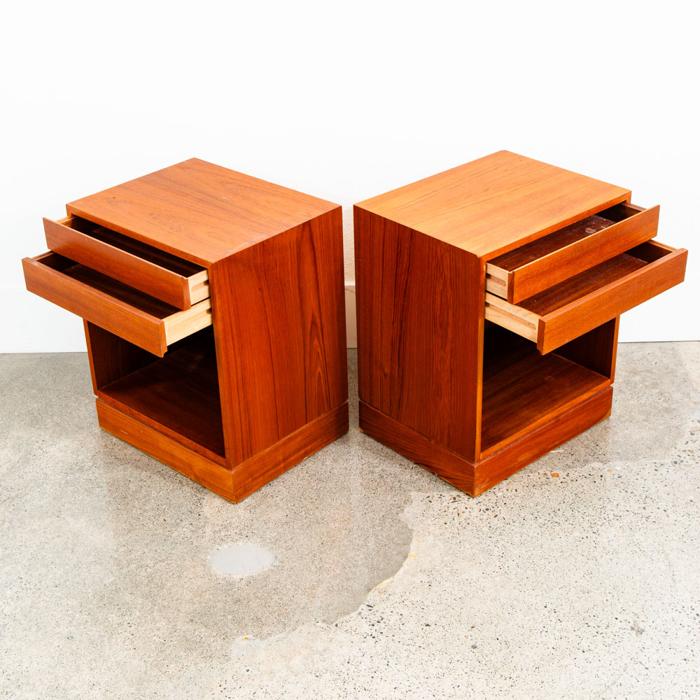 Mid Century Danish Modern Nightstands End Side Tables Teak Arne Wahl Iversen Mcm - Image 7