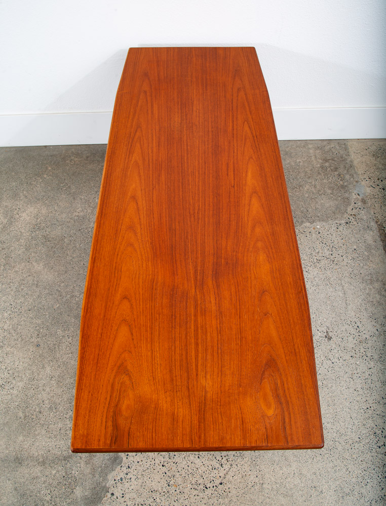 Mid Century Danish Modern Coffee Table Solid Teak Drawer Johannes Andersen Uldum - Image 2