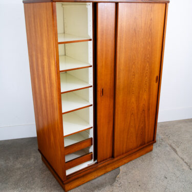 Mid Century Danish Closet Cabinet Armoire Teak Credenza Wardrobe Dyrlund Doors