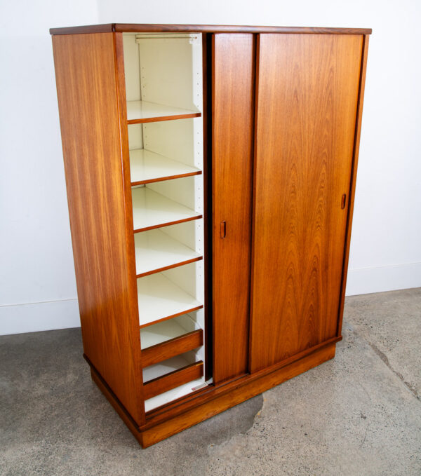 Mid Century Danish Closet Cabinet Armoire Teak Credenza Wardrobe Dyrlund Doors