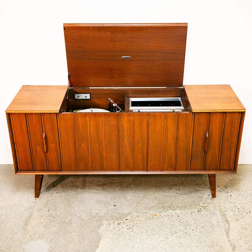 Mid Century Modern Credenza Stereo Console Record Player Zenith Hifi Radio Wood - Image 6