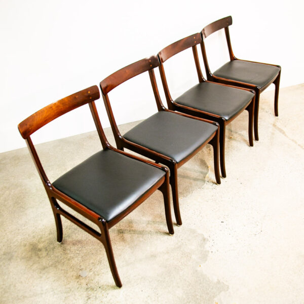 Mid Century Danish Modern Dining Chair Set 6 Ole Wanscher Mahogany Rungstedlun - Image 2