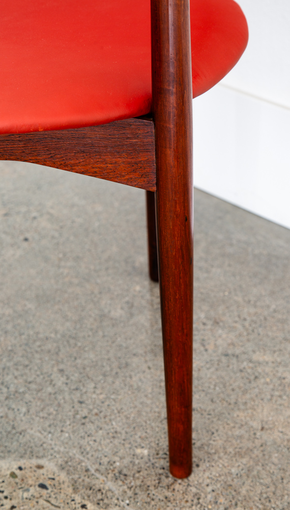 Mid Century Danish Modern Armchair Vestervig Eriksen Rosewood Chair Red Leather - Image 9