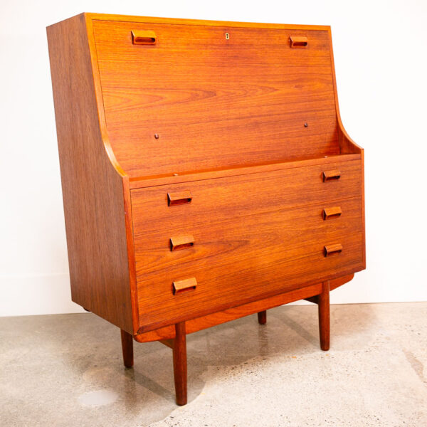 Mid Century Danish Modern Secretary Desk Chest Teak Borge Mogensen Søborg Drop M
