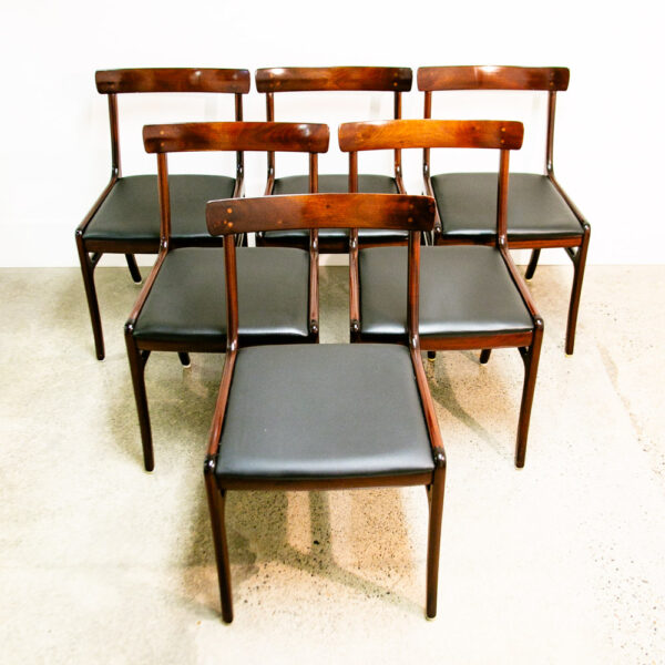 Mid Century Danish Modern Dining Chair Set 6 Ole Wanscher Mahogany Rungstedlun - Image 4