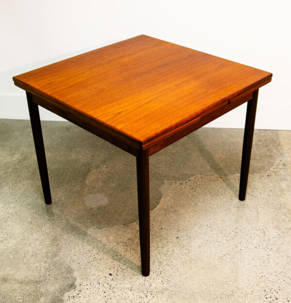 Mid Century Danish Modern Dining Table Teak Square Denmark Extension Leaf x2 Mcm - Image 5