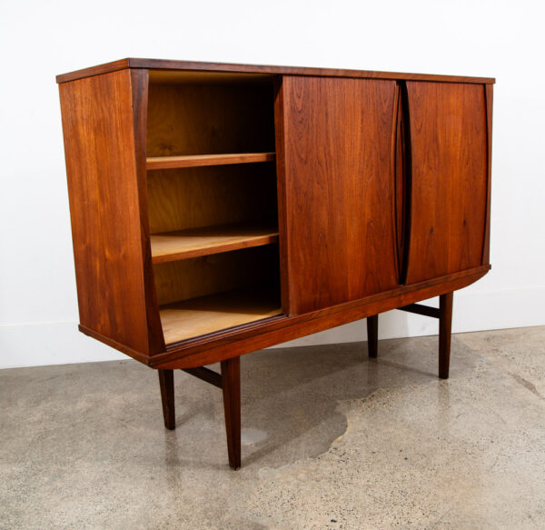 Mid Century Danish Modern Credenza Sideboard Denmark Bar Drawers Denmark Teak VG - Image 5