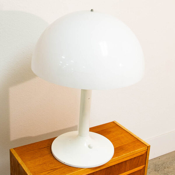 Mid Century Modern Table Lamp White Dome Mushroom Desk Light Mcm Danish Design - Image 2